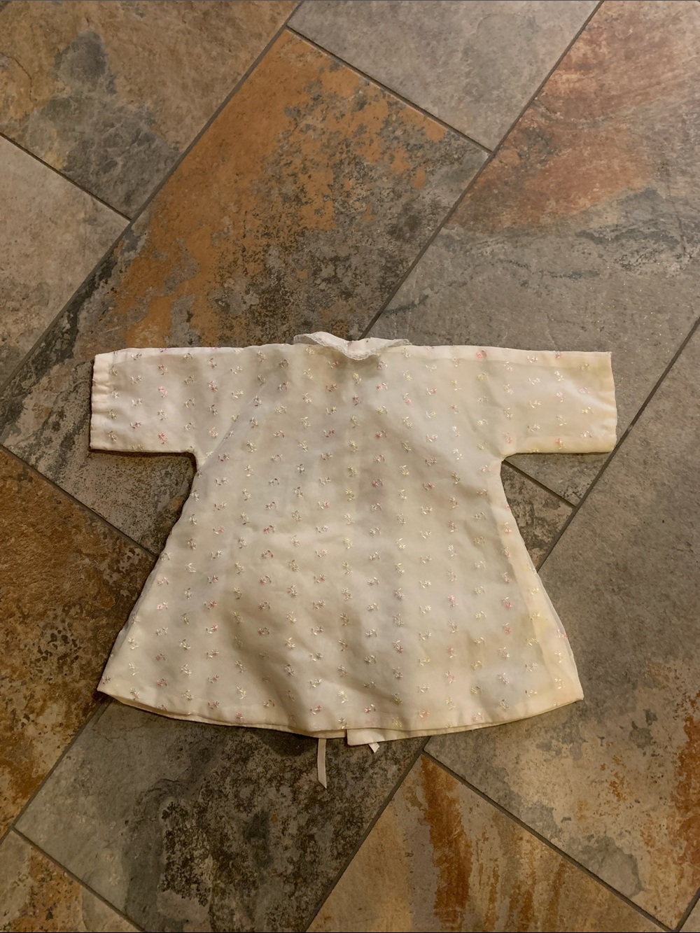 Baby Cream Floral Sleep Gown with Matching Bonnet - Picture 2 of 4
